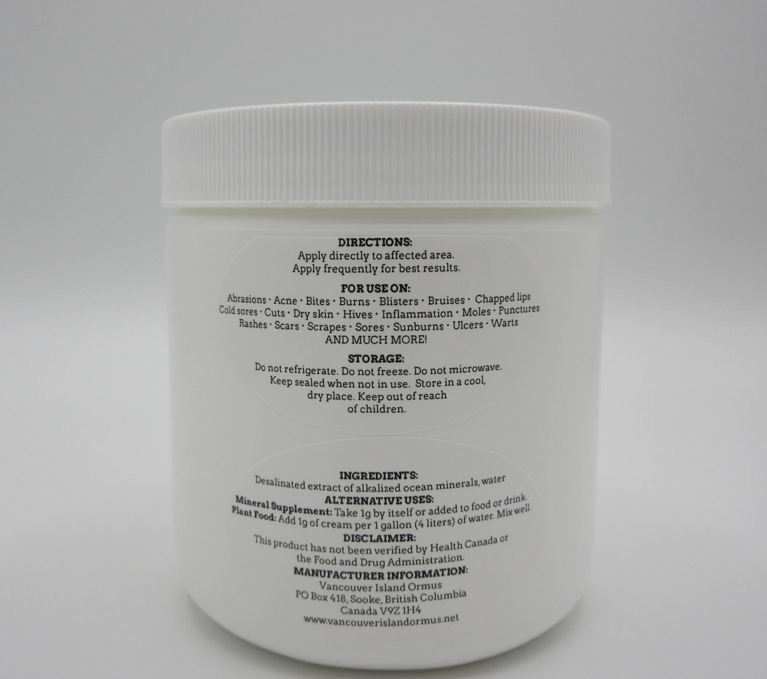 C-FOAM Colloidal Mineral Cream | Vancouver Island Ormus